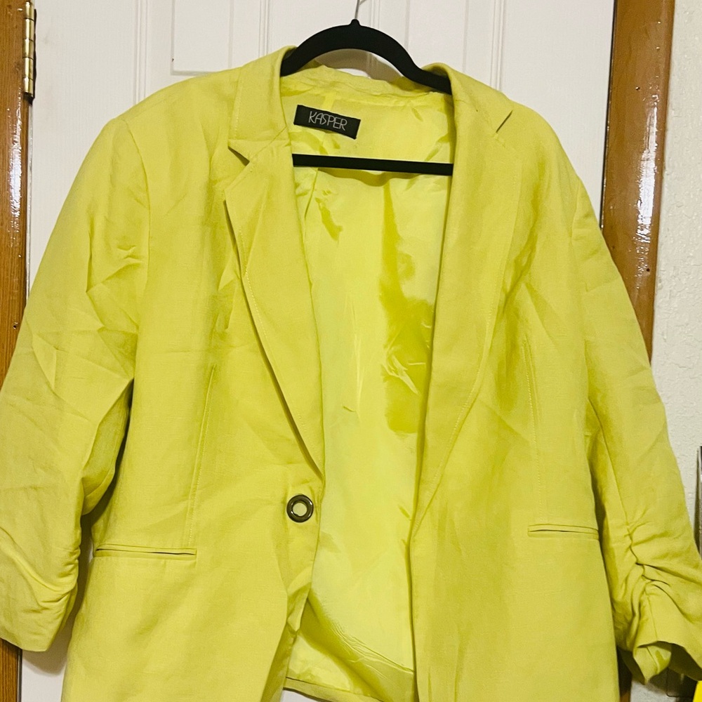 Kasper Yellow Blazer Lightweight Suit Jacket